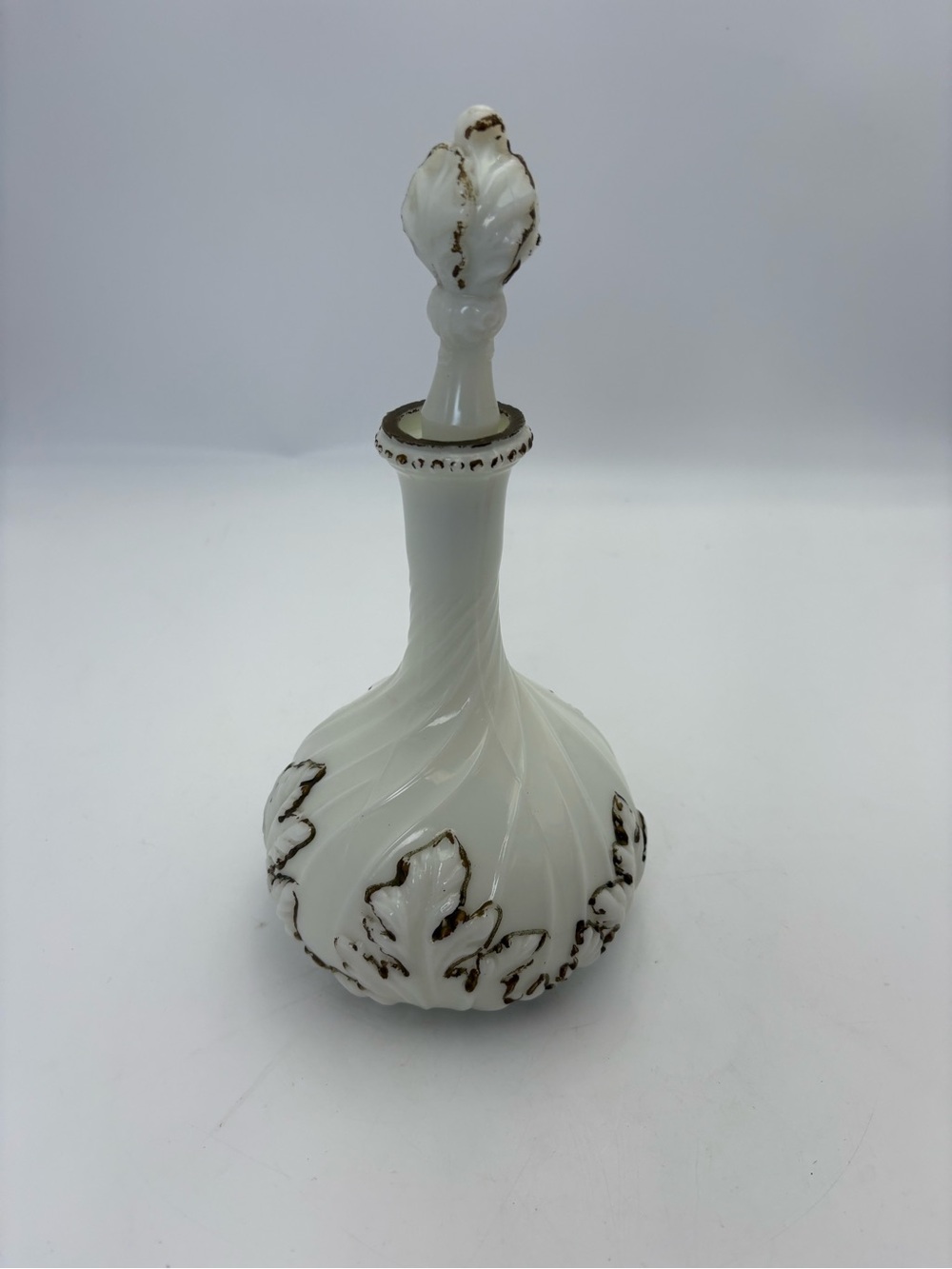 Antique Milk Glass Apothecary Vanity Bottle - Picture 7 of 13